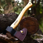 14‑Inch Hand‑Forged Gardening Axe with Leather Sheath