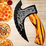 Handmade Pizza Cutter Viking Axe with Sheath