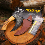 Handmade Pizza Cutter Viking Axe with Sheath