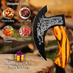 Handmade Pizza Cutter Viking Axe with Sheath