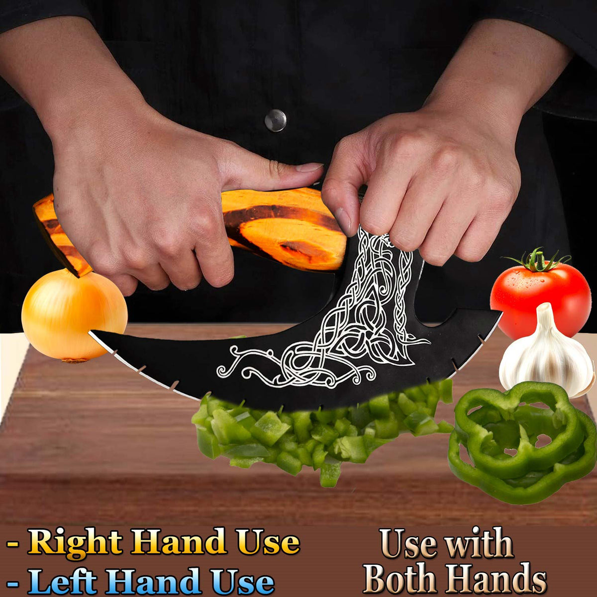 Handmade Pizza Cutter Viking Axe with Sheath