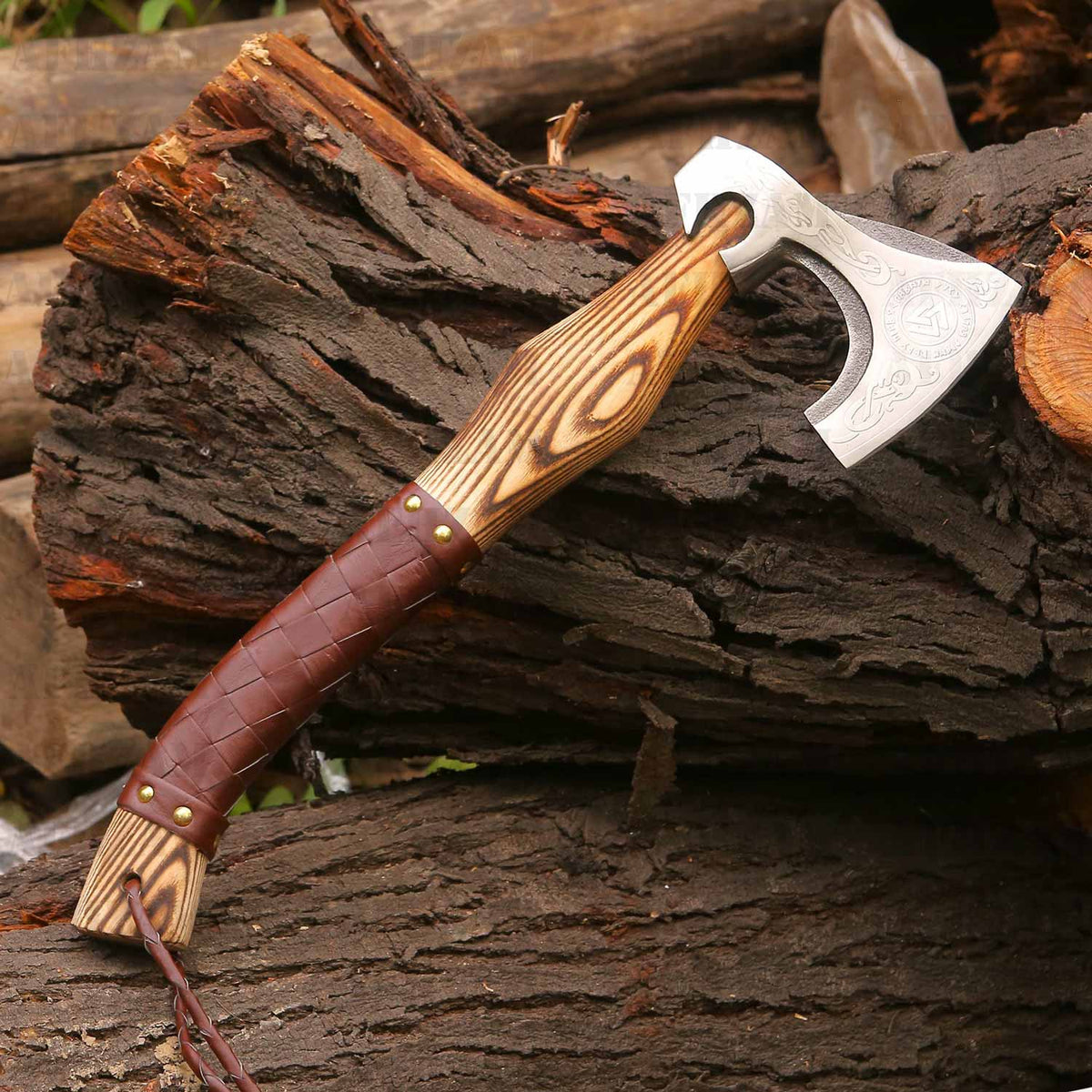 Handcrafted Viking Axe & Knife | Combo Gift Set