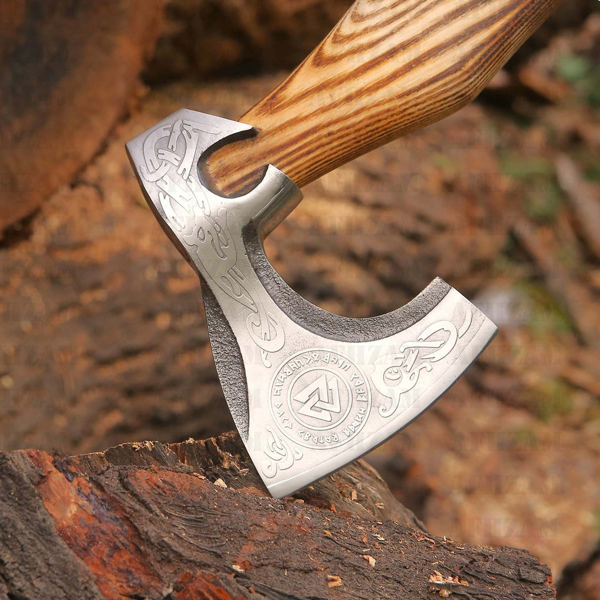 Handcrafted Viking Axe & Knife | Combo Gift Set