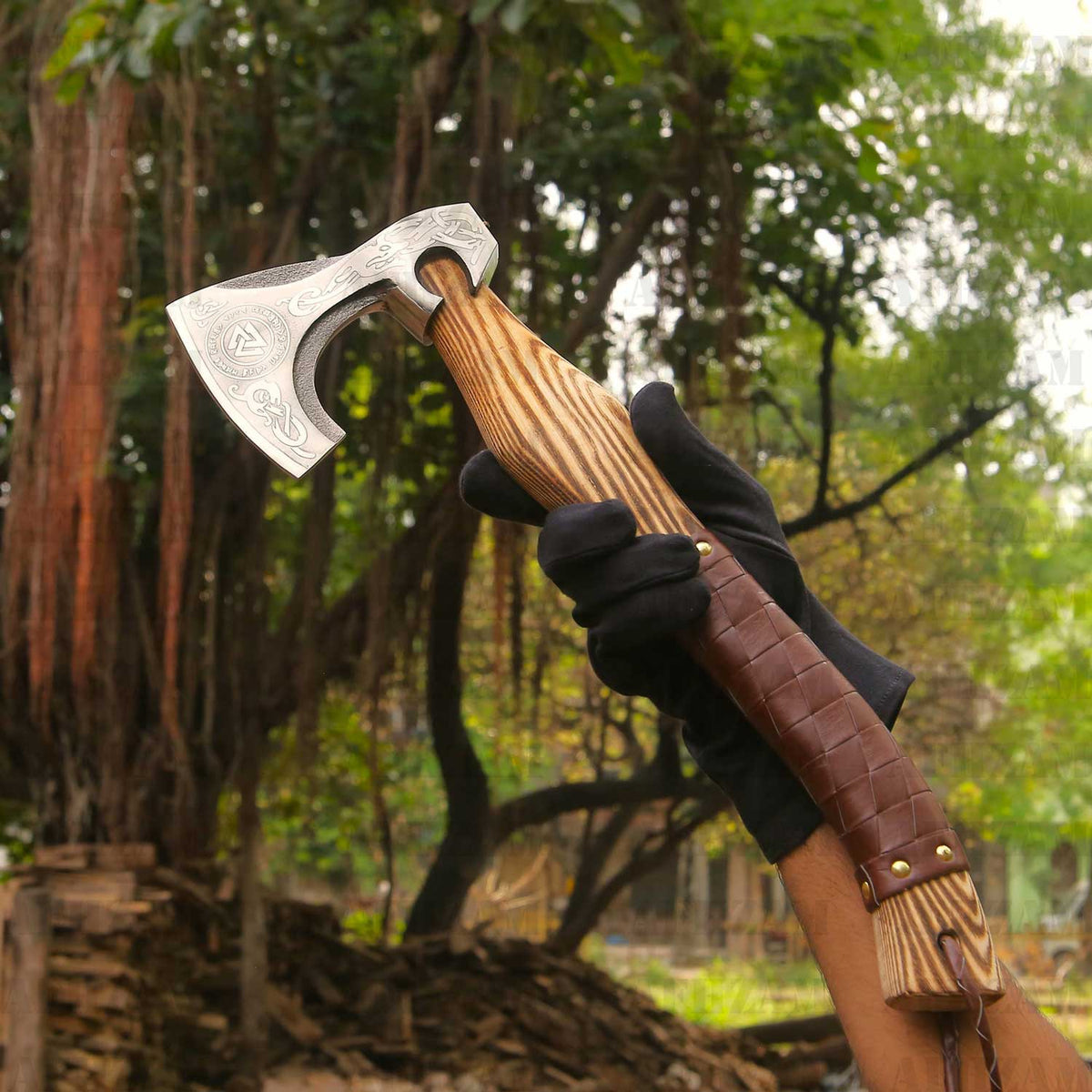 Handcrafted Viking Axe & Knife | Combo Gift Set