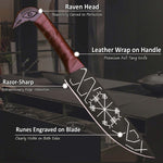 Viking Raven Knife | Hand-Forged Carbon Steel with Runes